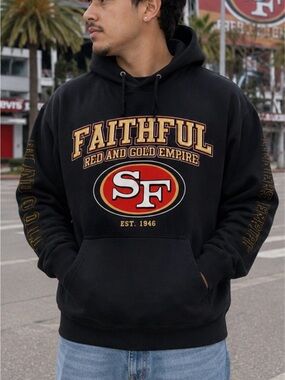 San Francisco 49ers Pro Team Faithful Hoodie Men XL Black Niners Empire Pullover